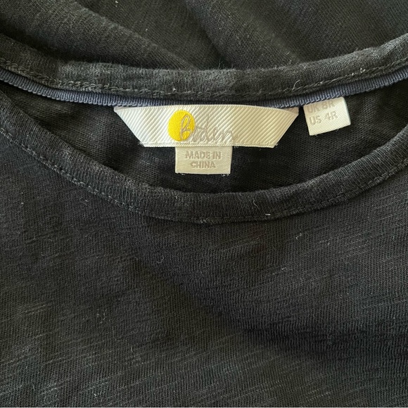 Boden Black Cotton Midi Dress Cap Sleeve Classic Minimal Sz 4 - Picture 8 of 10